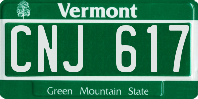 VT license plate CNJ617