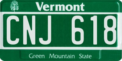VT license plate CNJ618