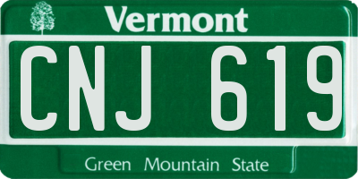 VT license plate CNJ619