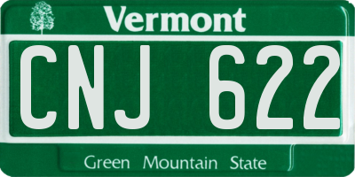VT license plate CNJ622