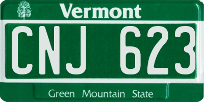 VT license plate CNJ623