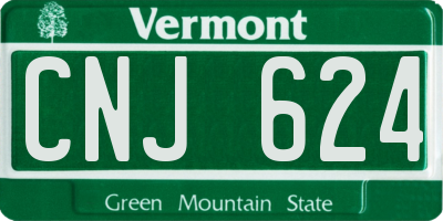 VT license plate CNJ624