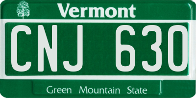 VT license plate CNJ630