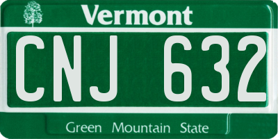 VT license plate CNJ632