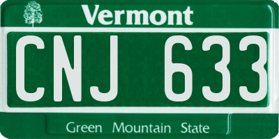 VT license plate CNJ633