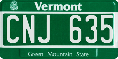 VT license plate CNJ635