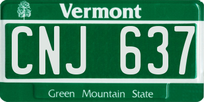 VT license plate CNJ637