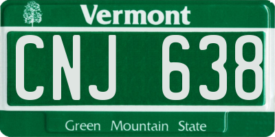 VT license plate CNJ638