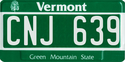 VT license plate CNJ639