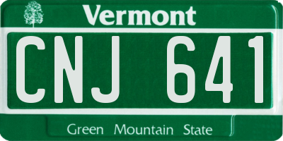 VT license plate CNJ641