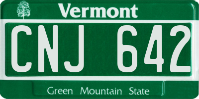 VT license plate CNJ642