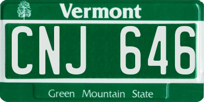 VT license plate CNJ646