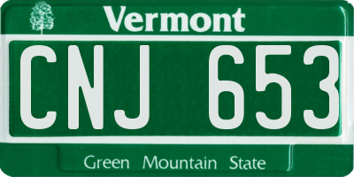 VT license plate CNJ653