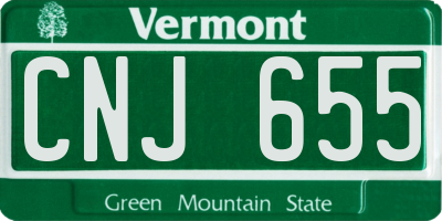 VT license plate CNJ655