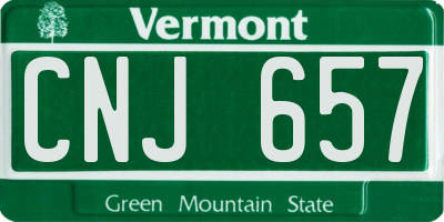 VT license plate CNJ657
