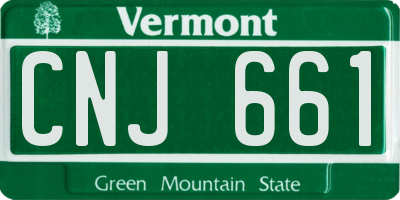 VT license plate CNJ661