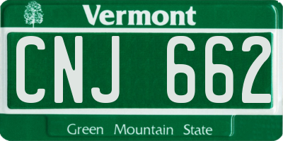 VT license plate CNJ662