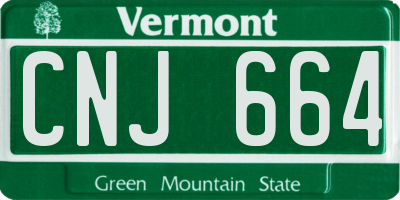 VT license plate CNJ664