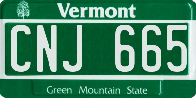 VT license plate CNJ665
