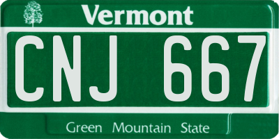 VT license plate CNJ667
