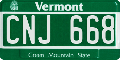 VT license plate CNJ668