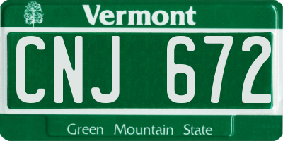 VT license plate CNJ672