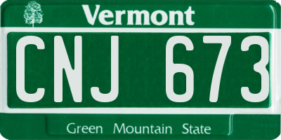 VT license plate CNJ673