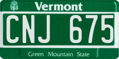 VT license plate CNJ675