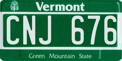 VT license plate CNJ676