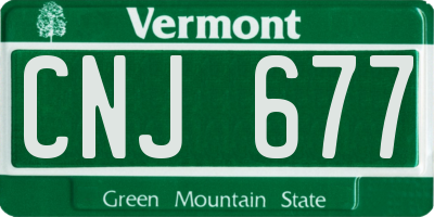 VT license plate CNJ677