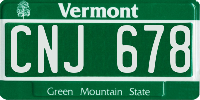 VT license plate CNJ678