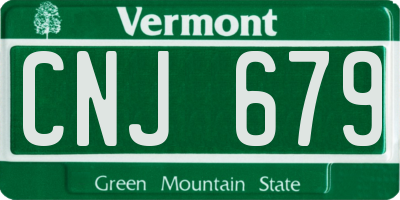 VT license plate CNJ679