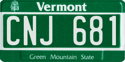 VT license plate CNJ681