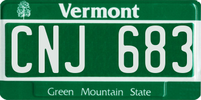 VT license plate CNJ683