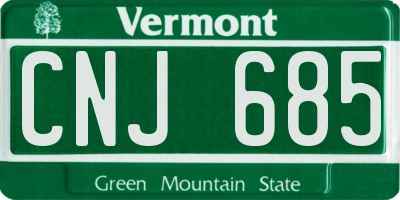 VT license plate CNJ685