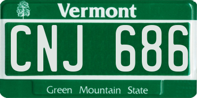 VT license plate CNJ686