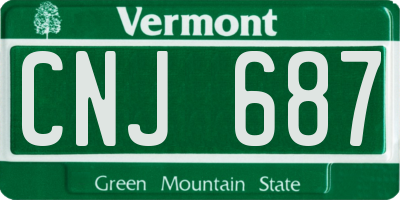 VT license plate CNJ687