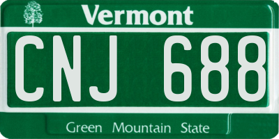 VT license plate CNJ688