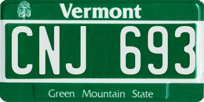 VT license plate CNJ693