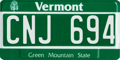 VT license plate CNJ694