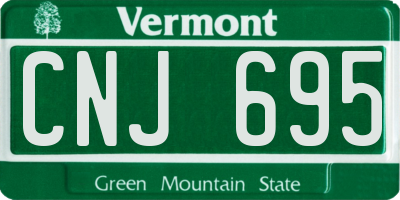 VT license plate CNJ695