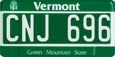 VT license plate CNJ696