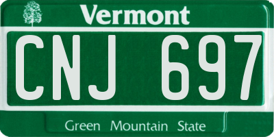 VT license plate CNJ697