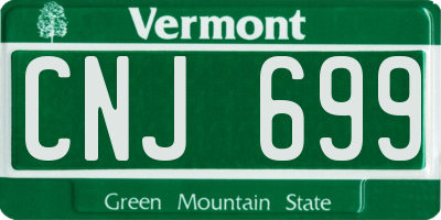VT license plate CNJ699