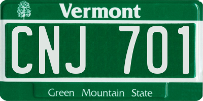 VT license plate CNJ701