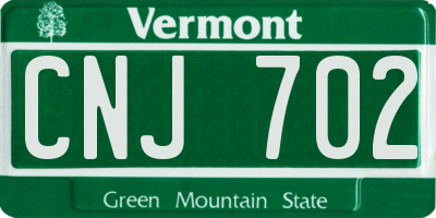 VT license plate CNJ702