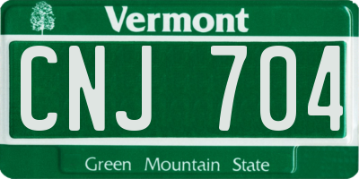 VT license plate CNJ704