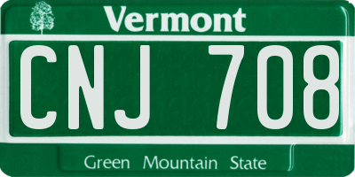 VT license plate CNJ708