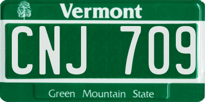 VT license plate CNJ709