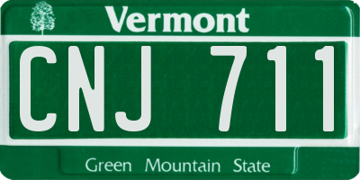VT license plate CNJ711